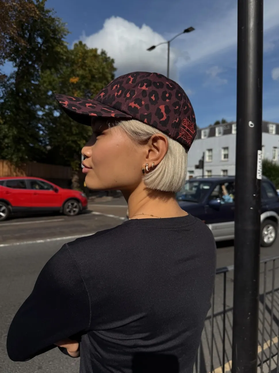 Never Fully Dressed Burgundy Leopard Cotton Twill Cap