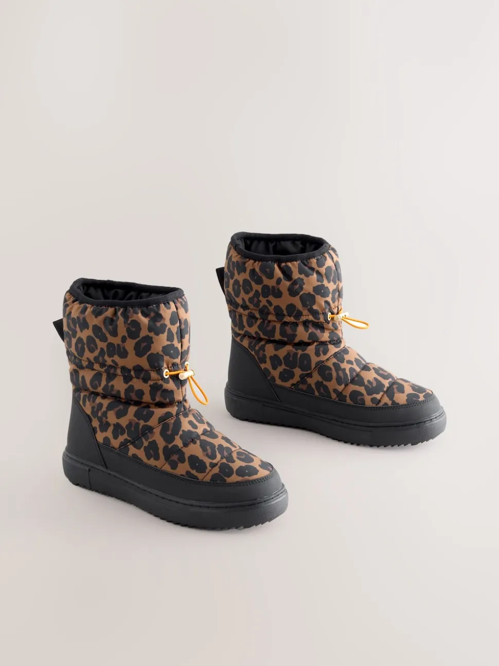 Never Fully Dressed Burgundy Leopard Nylon Padded Boots