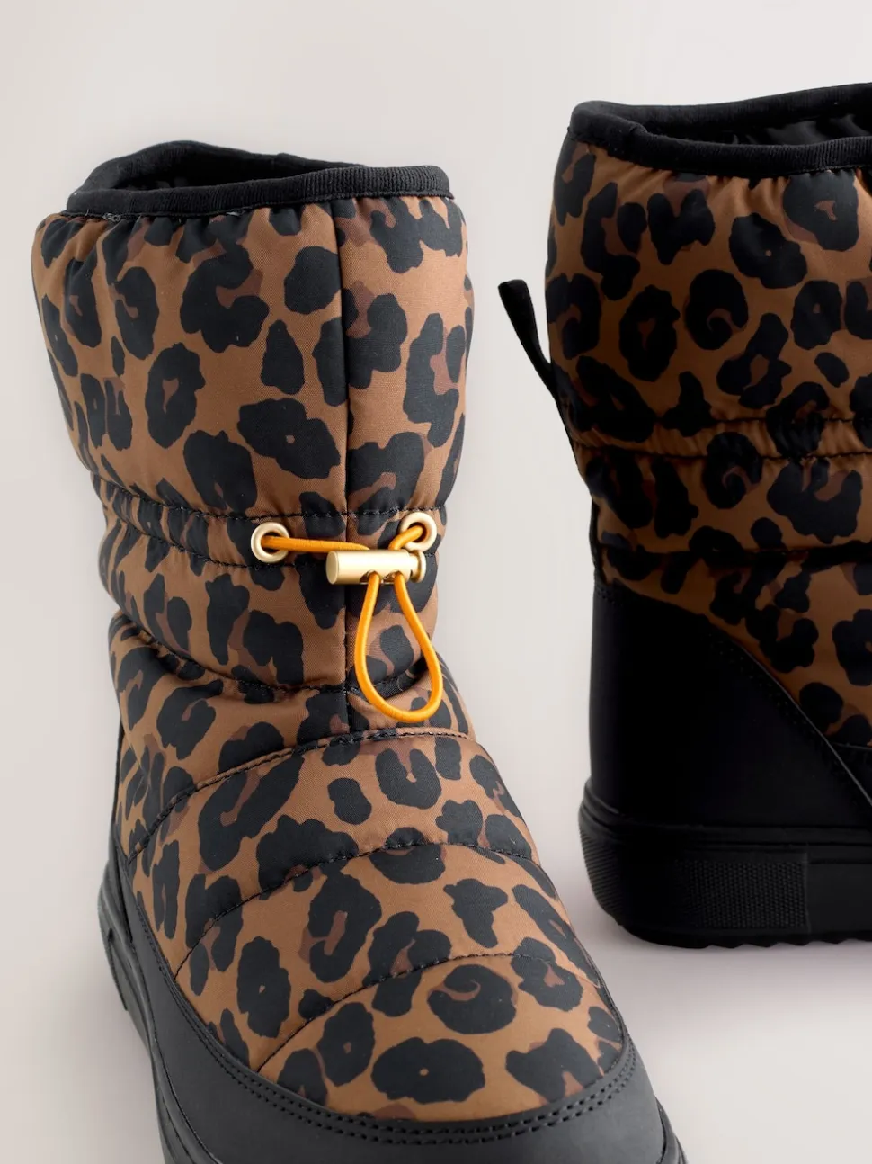 Never Fully Dressed Burgundy Leopard Nylon Padded Boots