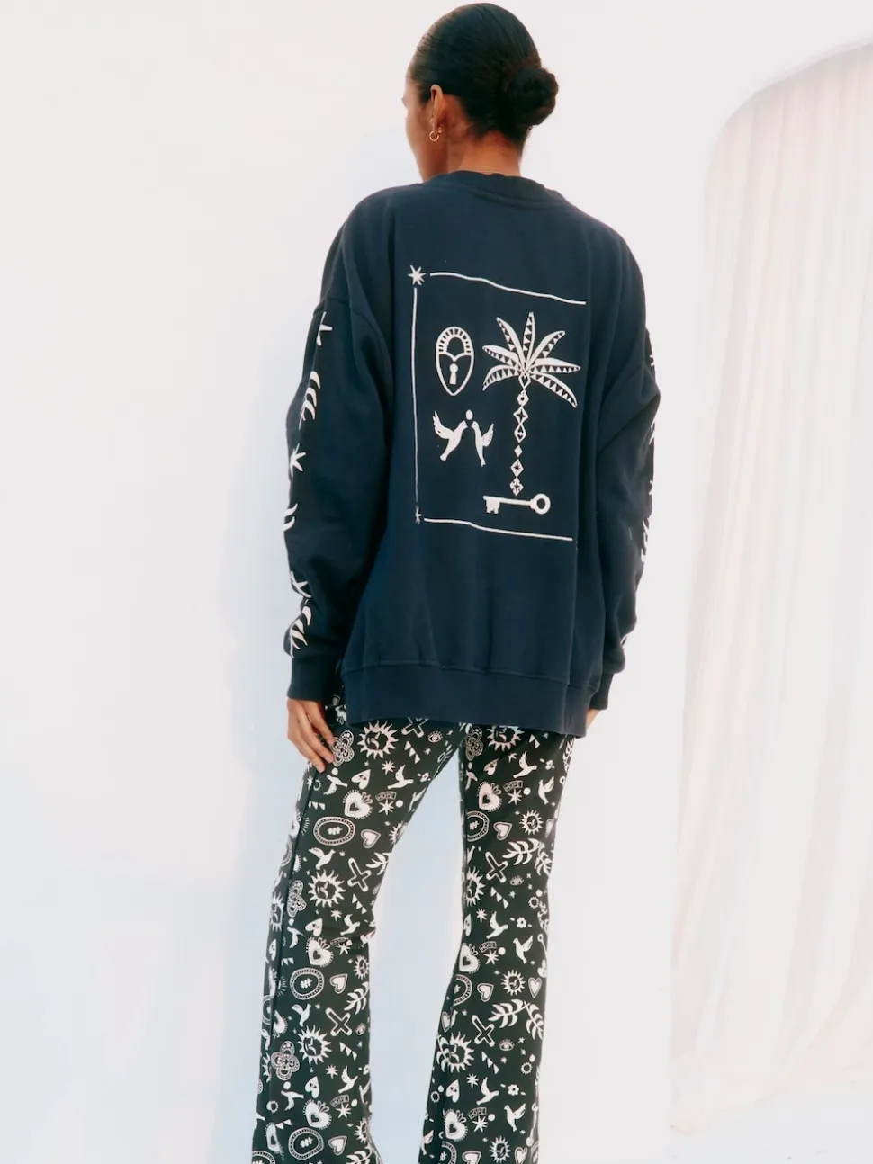 Never Fully Dressed Charcoal Grey Embroidered Sweatshirt