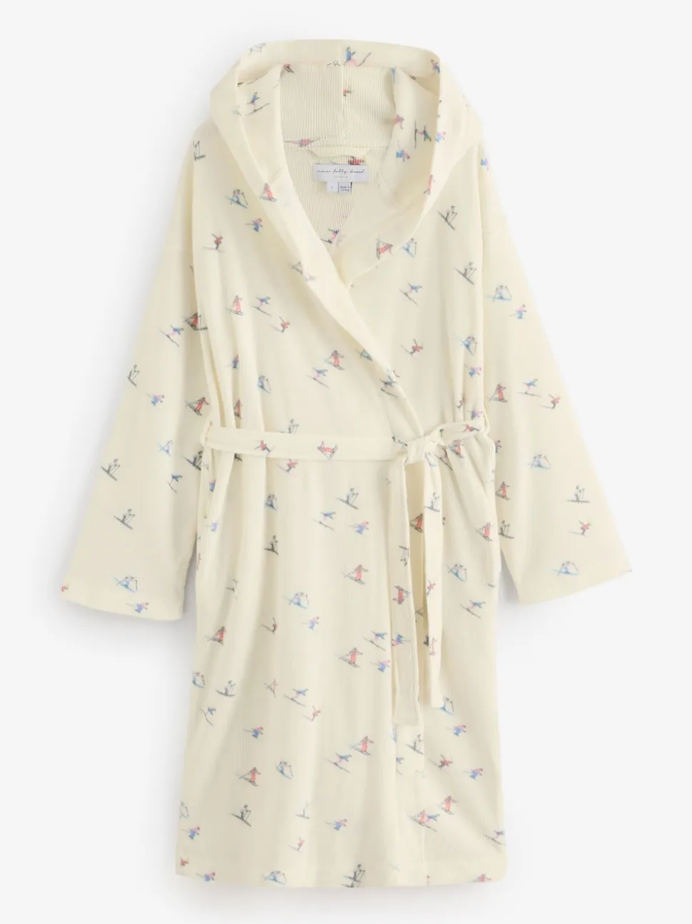 Never Fully Dressed Cream Ski Print Waffle Robe