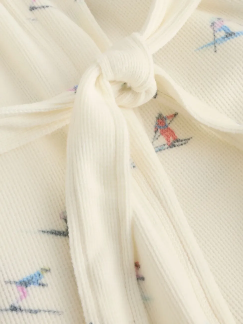 Never Fully Dressed Cream Ski Print Waffle Robe