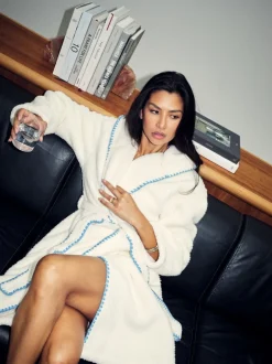 Never Fully Dressed Cream Octopus Borg Fleece Robe