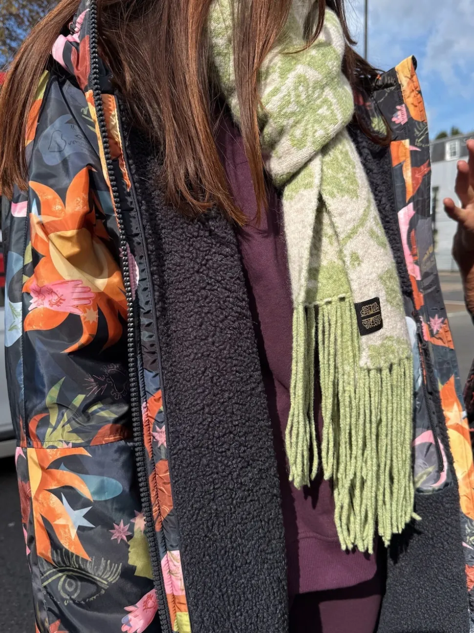 Never Fully Dressed Green/Cream Blanket Scarf