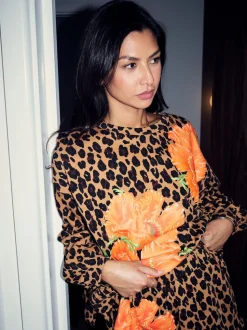 Never Fully Dressed Leopard Print Poppy Cotton Sweatshirt
