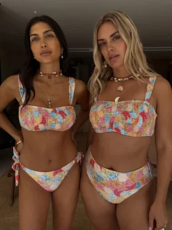 Never Fully Dressed Multi Bright Shired Bikini Top