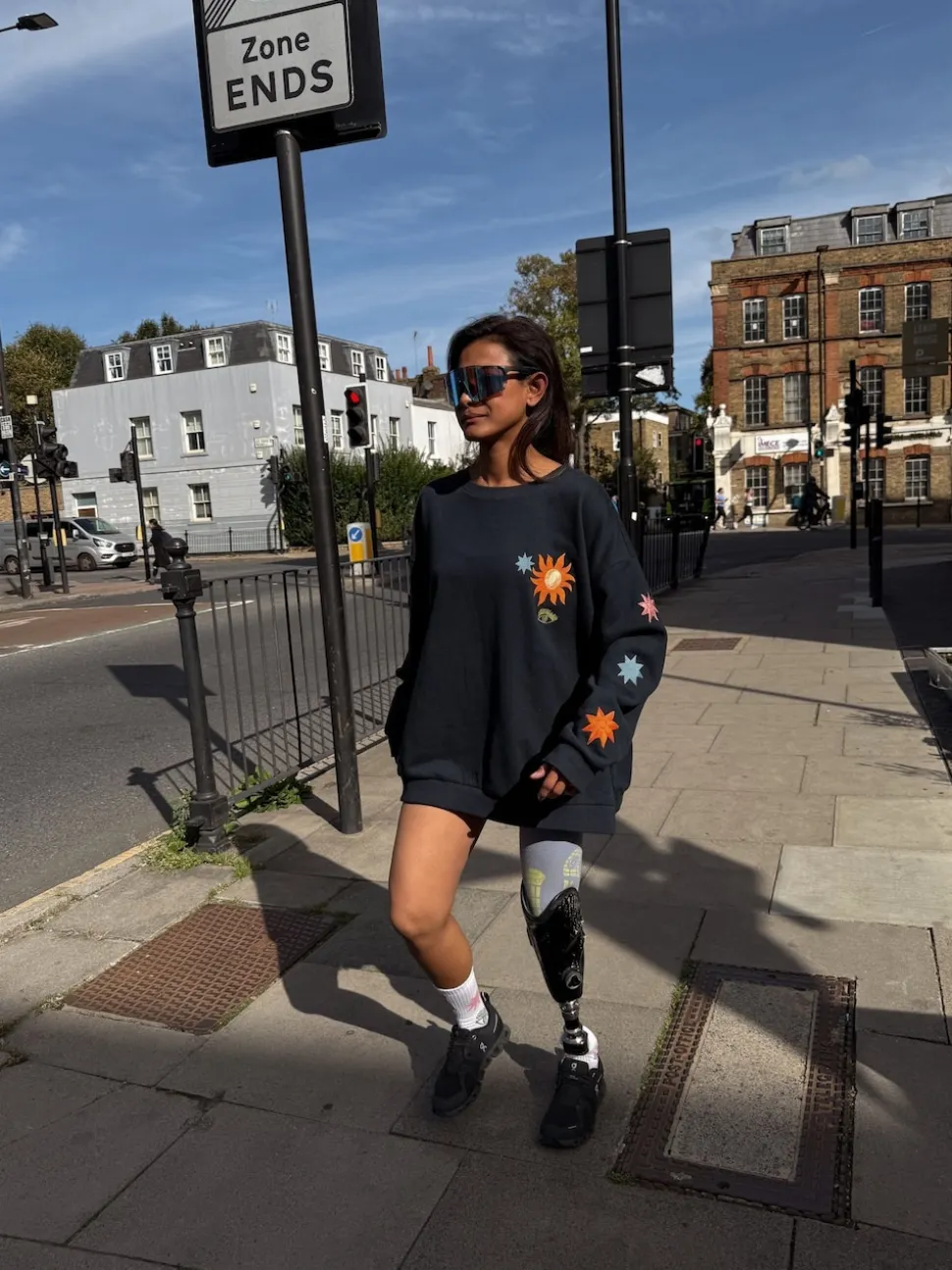 Never Fully Dressed Navy Embroidery Cotton Sweatshirt