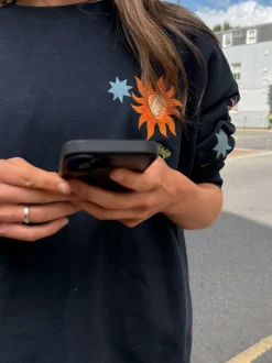 Never Fully Dressed Navy Embroidery Cotton Sweatshirt