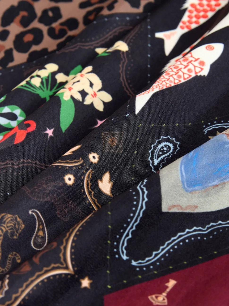 Never Fully Dressed Night Garden Satin Long Line Robe