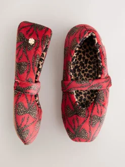Never Fully Dressed Red Bow Mary Jane Slippers