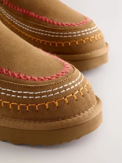 Never Fully Dressed Tan Brown Suede Leather Boots