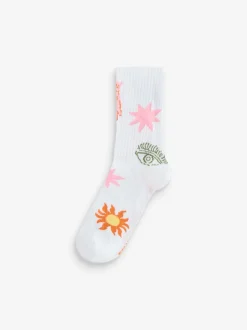 Never Fully Dressed White/Green/Navy Ribbed Socks 3 Pack