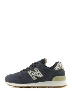 New Balance Black/Leopard Print 574 Trainers