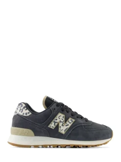New Balance Black/Leopard Print 574 Trainers