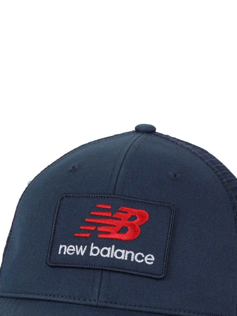 New Balance Blue Stacked Patch Logo Trucker 100% Cotton Hat