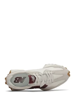 New Balance White/Burgundy 327 Trainers