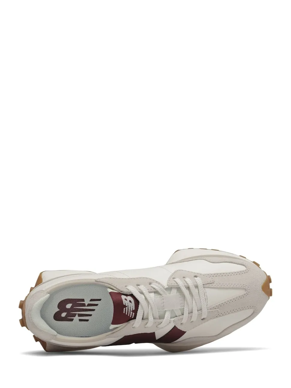 New Balance White/Burgundy 327 Trainers