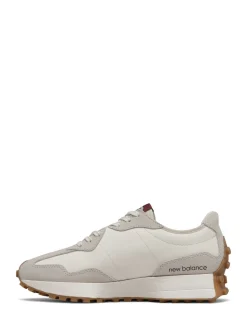 New Balance White/Burgundy 327 Trainers