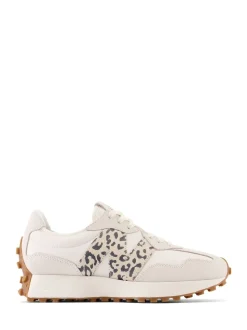 New Balance White/Leopard Print 327 Trainers