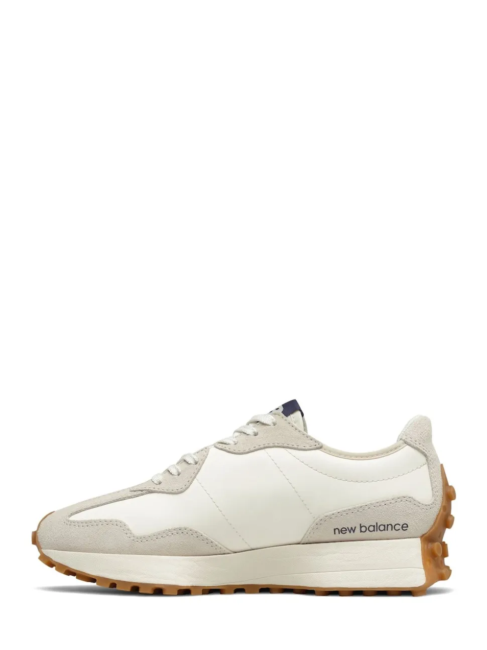 New Balance White/Navy Blue 327 Trainers