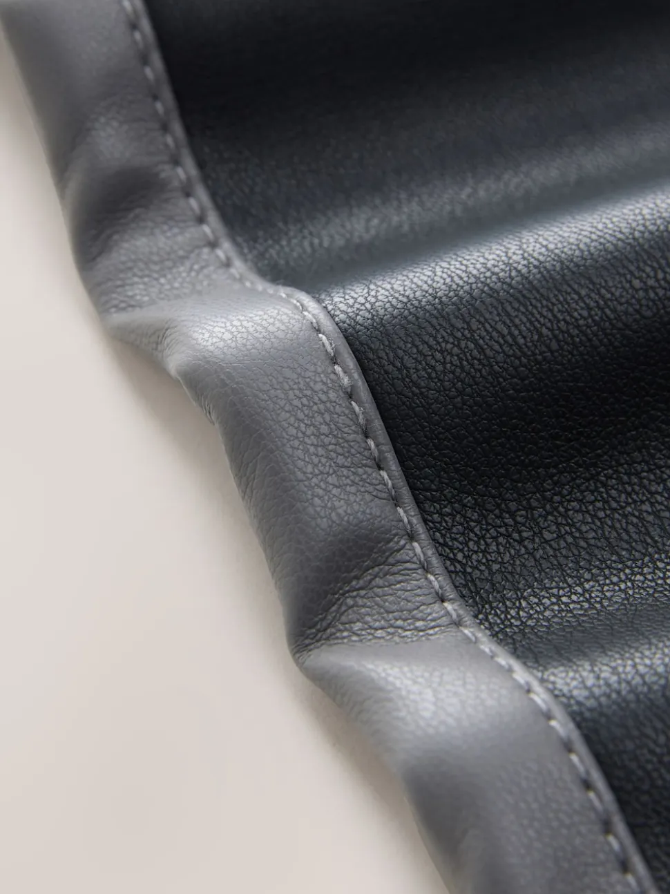 Nothing Ordinary Black Faux Leather Side Stripe Trousers