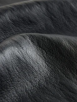 Nothing Ordinary Black Faux Leather Barrel Leg Trousers