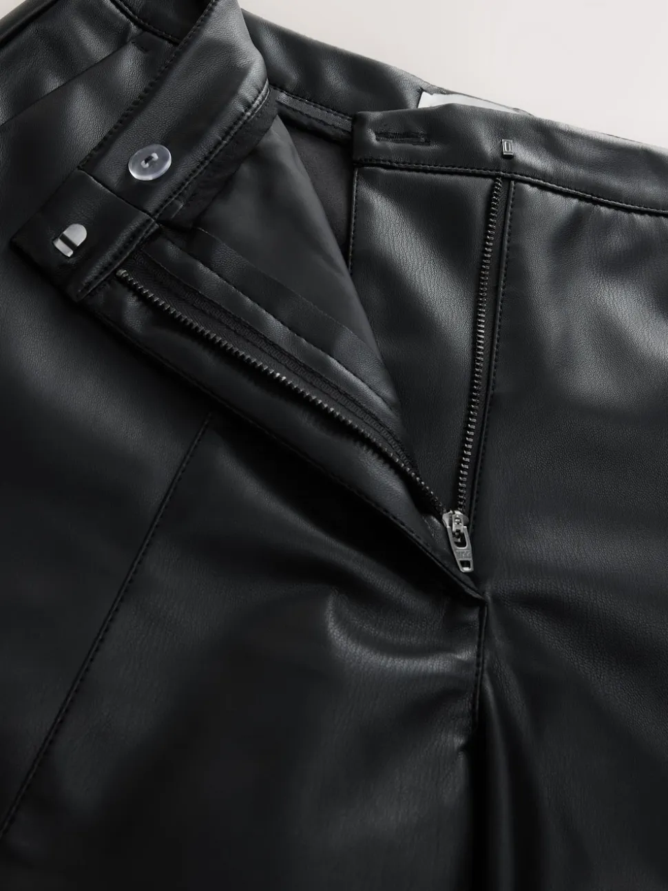 Nothing Ordinary Black Faux Leather Knee Length Bermuda Shorts