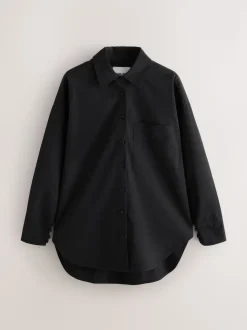 Nothing Ordinary Black Pure Cotton Relaxed Shirt