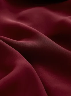 Nothing Ordinary Burgundy Red Check Godet Midi Skirt