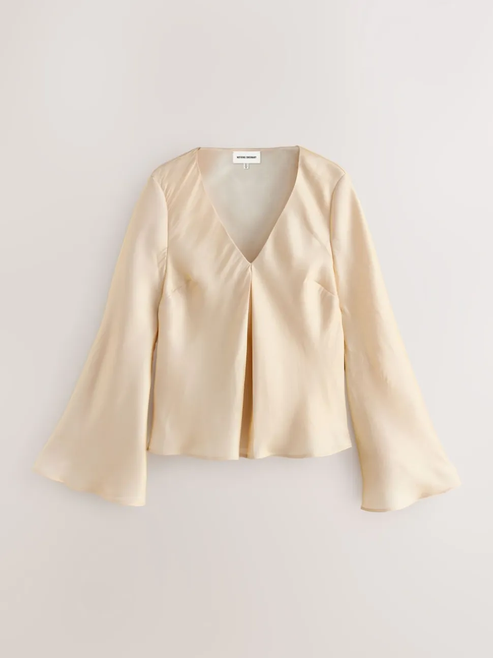 Nothing Ordinary Gold Satin Metallic Long Sleeve Blouse