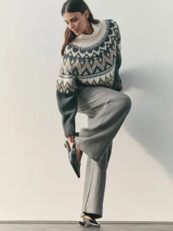 Nothing Ordinary Grey Faux Leather Wide Leg Trousers