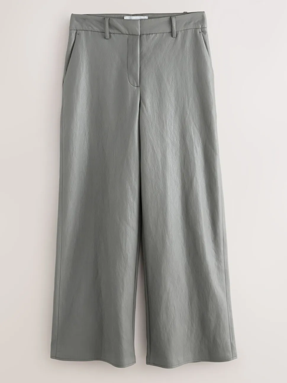 Nothing Ordinary Grey Faux Leather Wide Leg Trousers
