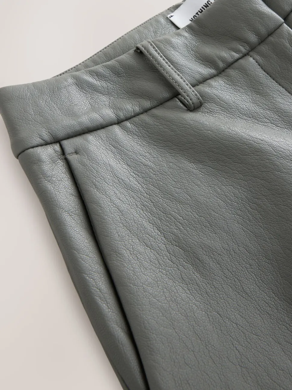 Nothing Ordinary Grey Faux Leather Wide Leg Trousers