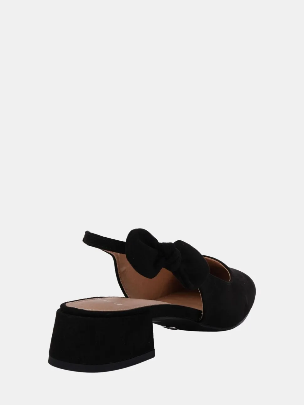 Novo Black Claudia Wide Fit Fit Bow Low Block Slingbacks