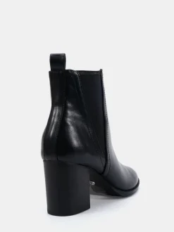 Novo Black Ground Wide Fit Wide Fit Jessie Block Heel V Chelsea Ankle Boots