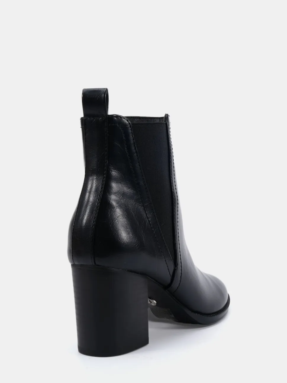 Novo Black Ground Wide Fit Wide Fit Jessie Block Heel V Chelsea Ankle Boots