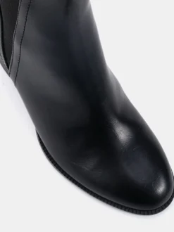 Novo Black Ground Wide Fit Wide Fit Jessie Block Heel V Chelsea Ankle Boots