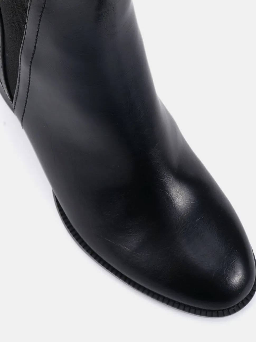Novo Black Ground Wide Fit Wide Fit Jessie Block Heel V Chelsea Ankle Boots