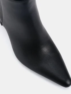 Novo Black Wide Fit Gala Point Toe Block Heel Knee Boots