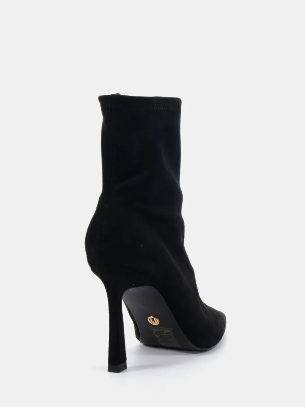 Novo Black Wide Fit Kiss Point Toe Stiletto Stretch Ankle Boots