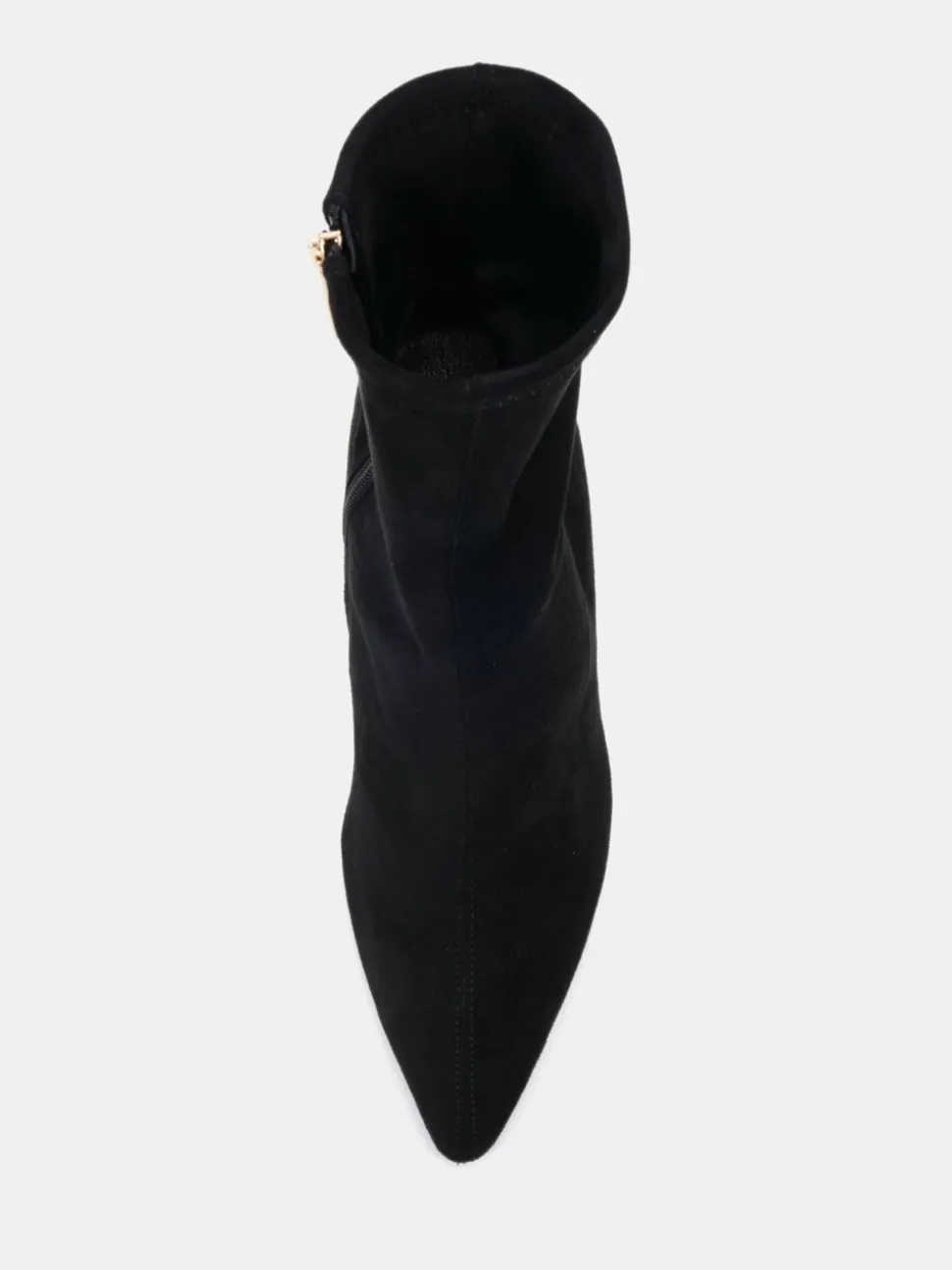 Novo Black Wide Fit Kiss Point Toe Stiletto Stretch Ankle Boots