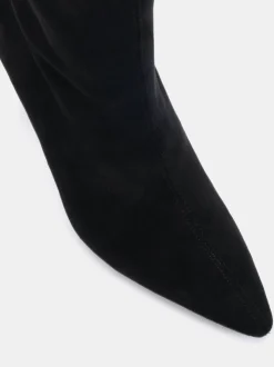 Novo Black Wide Fit Kiss Point Toe Stiletto Stretch Ankle Boots