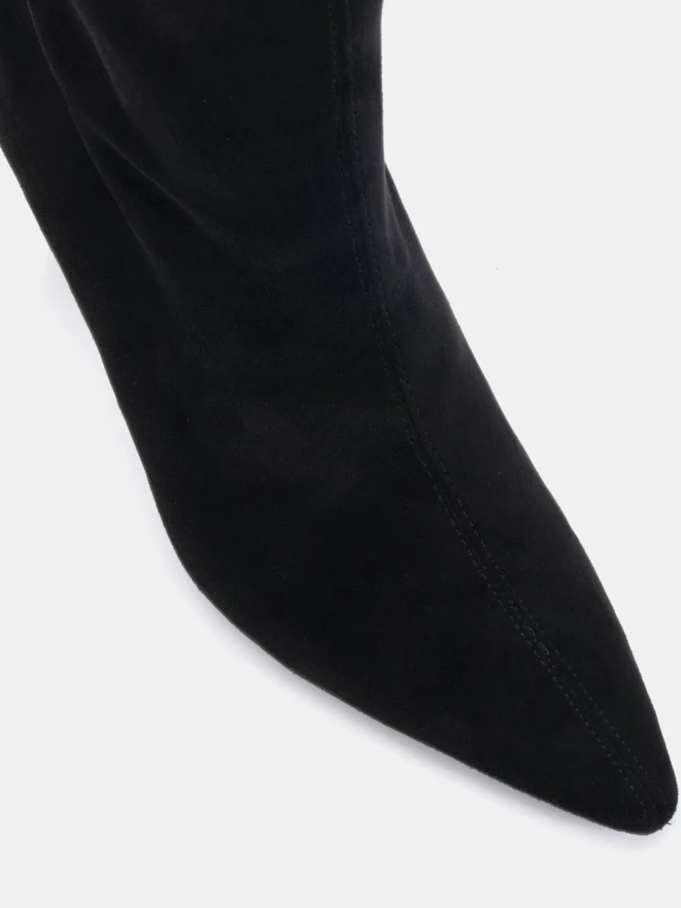 Novo Black Wide Fit Kiss Point Toe Stiletto Stretch Ankle Boots