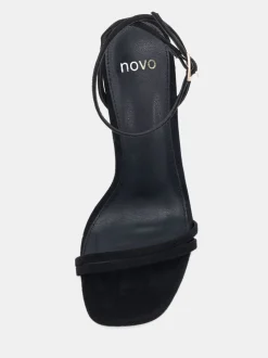 Novo Black Wide Fit MATILDA Strappy Heeled Sandals