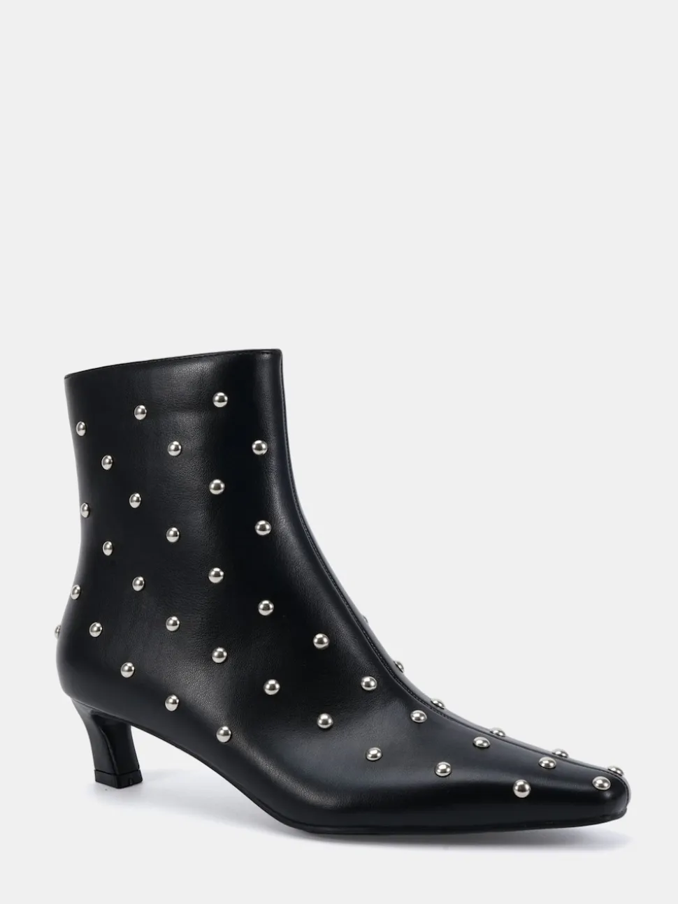 Novo Black Wide Fit Wide Fit Kiki Studded Low Heel Ankle Boots