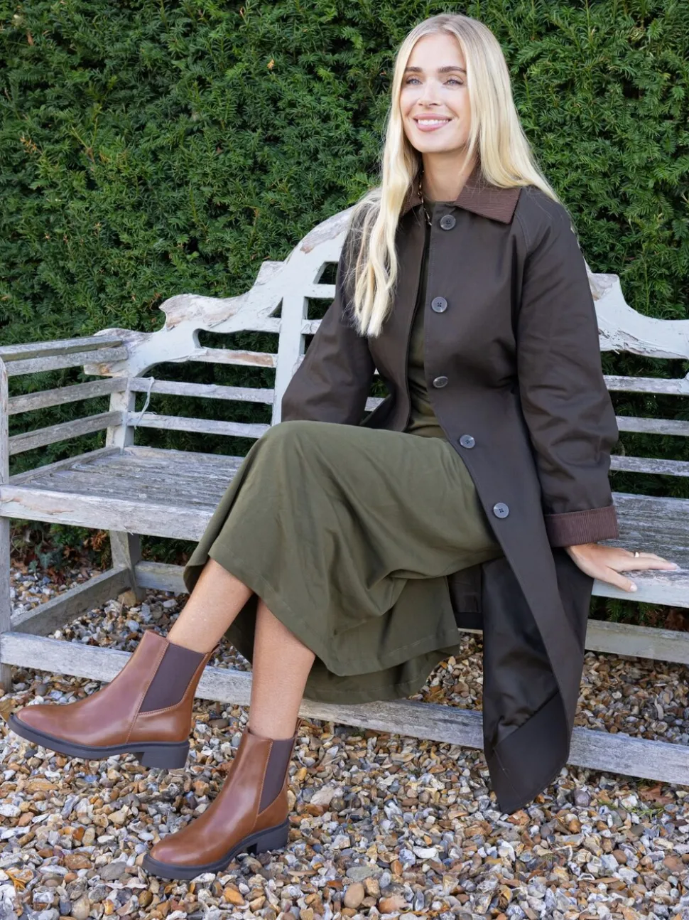 Novo Brown Dottie Flat Chelsea Ankle Boots