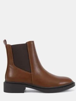 Novo Brown Dottie Flat Chelsea Ankle Boots