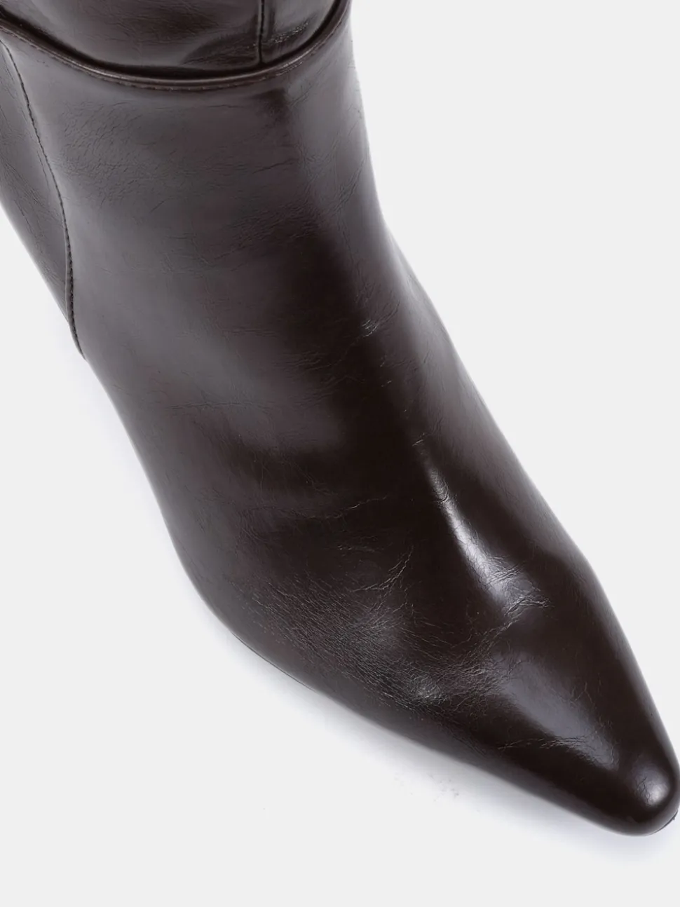 Novo Brown Wide Fit Gala Point Toe Block Heel Knee Boots