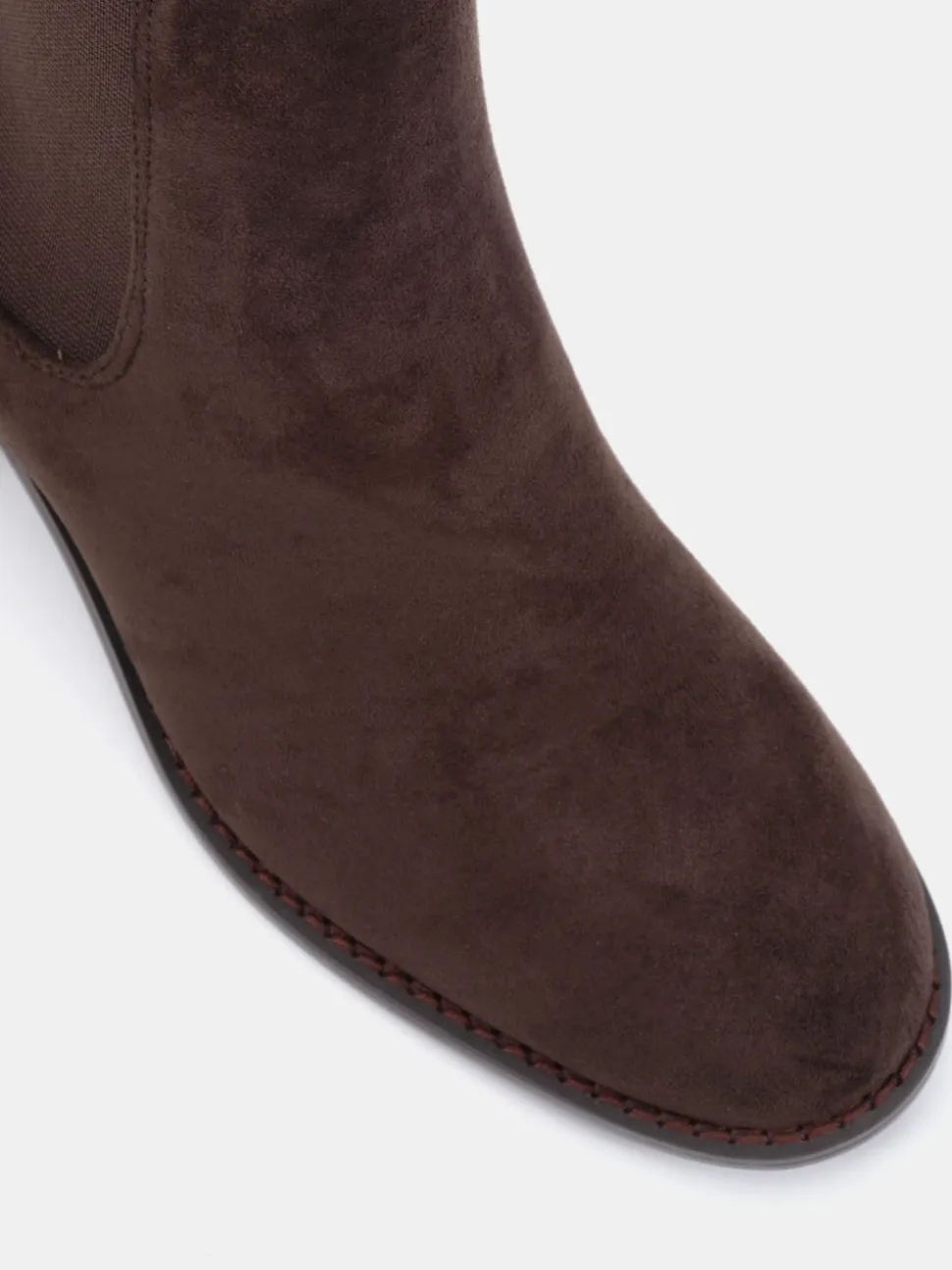 Novo Brown Wide Fit Juno Block Heel Chelsea Ankle Boots