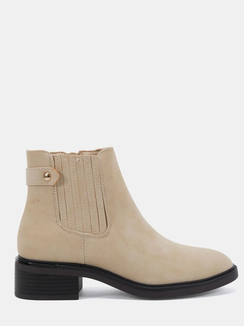 Novo Cream Dove Wide Fit Darlina Flat Chelsea Ankle Boots